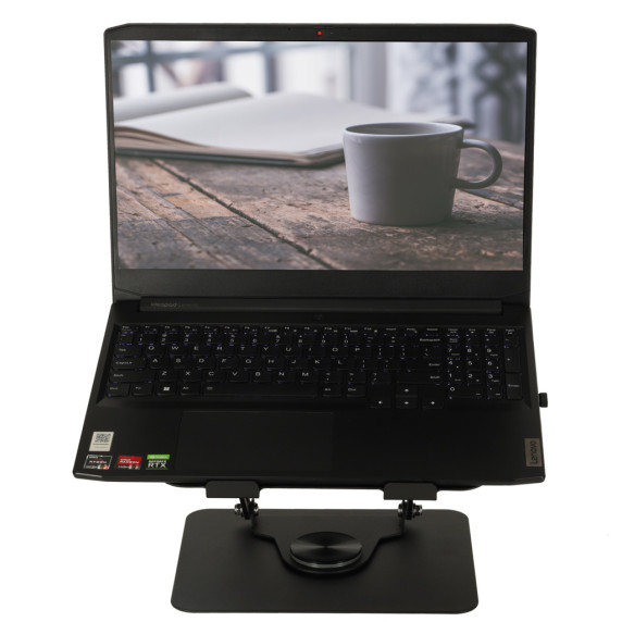 Suport metalic reglabil pentru laptop 24 x 19 cm - negru