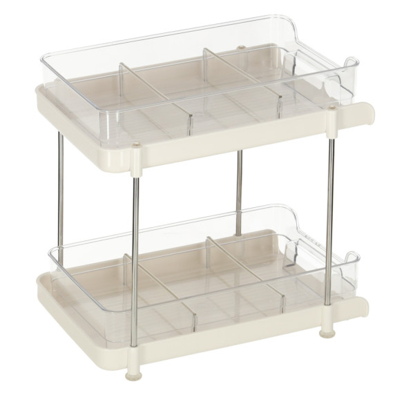 Organizator cu două niveluri cu rafturi extensibile 29 x 20 x 29 cm