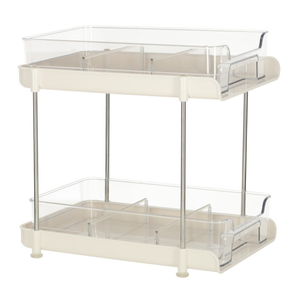 Organizator cu două niveluri cu rafturi extensibile 29 x 20 x 29 cm