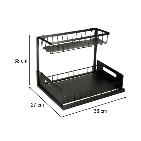 Organizator metalic pe două niveluri 36 x 38 x 27 cm