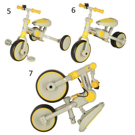 Trojkolka TRIKE FIX V4 - sivá/žltá