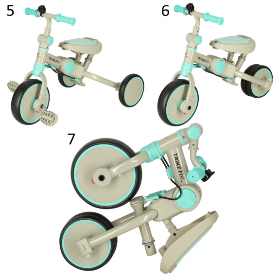 Tricikli Inlea4Fun TRIKE FIX V4 - Szürke/türkisz