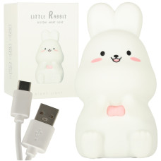 Szilikonos LED éjjeli lámpa LITTLE RABBIT - nyuszi - 