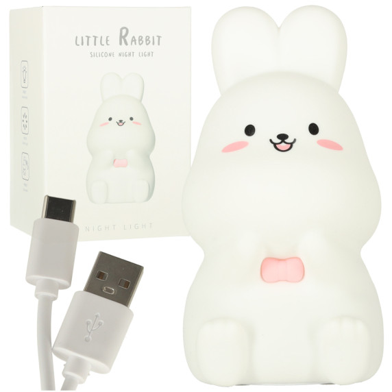 Detská nočná LED lampa silikónová LITTLE RABBIT - zajačik