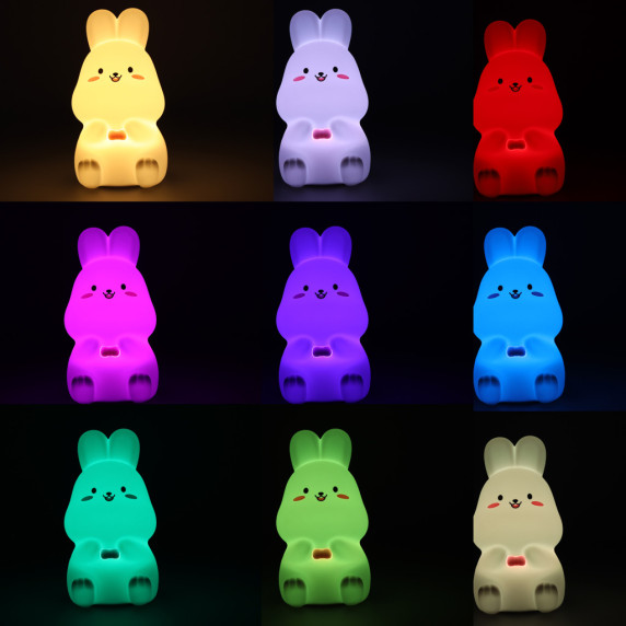 Detská nočná LED lampa silikónová LITTLE RABBIT - zajačik