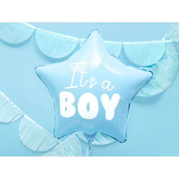 Léggömb, lufi "Its a boy" csillag alakú 48 cm Inlea4Fun - kék