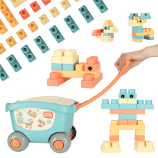 Építőjáték készlet kerekes kocsiban 32 darab BUILDING BLOCKS - 