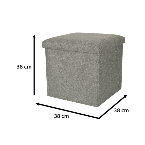 Puf pliabil cu compartiment de depozitare 38 x 38 x 38 cm  Inlea4Home - gri