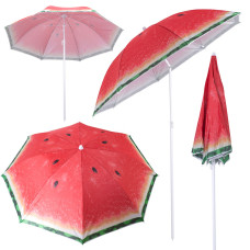 Umbrelă soare, înclinabil - 150 cm - FOLDING SUN UMBRELLA - pepene roșu - 