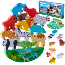 Egyensúlyozós fajáték Inlea4Fun ANIMAL BALANCE - szafari állatok - 