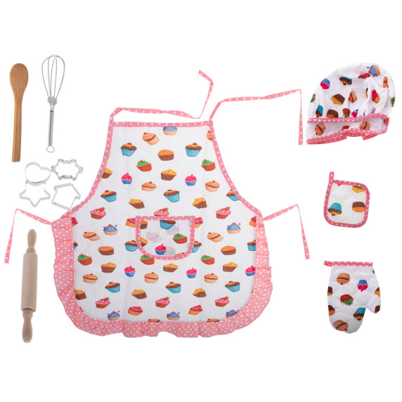 Detská kuchynská zástera s príslušenstvom 11 kusov Inlea4Fun CHILDREN CHEF SET