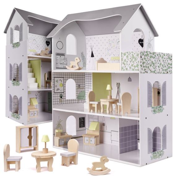 Fa babaház WOODEN DOLLHOUSE