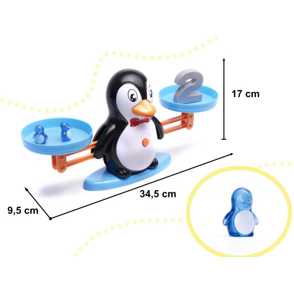 Oktatójáték, matematikai segédmérleg Inlea4Fun COUNTING PINGUINS - pingvin