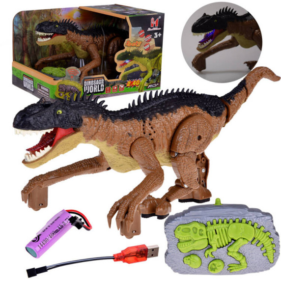 RC távirányítós dinoszaurusz Inlea4Fun DINOSAUR WORLD - barna