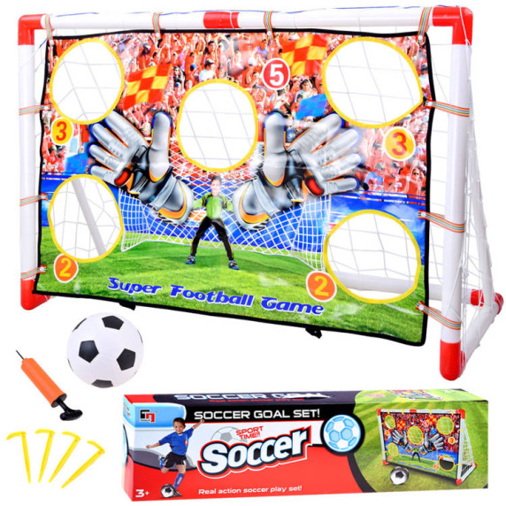 Focikapu edzőlyukakkal 120x78 cm Inlea4Fun SOCCER GOAL SET