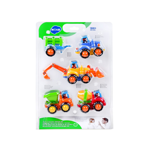 Sada stavebných vozidiel 4 kusy HOLA Farm ´n Country Vehicle Set