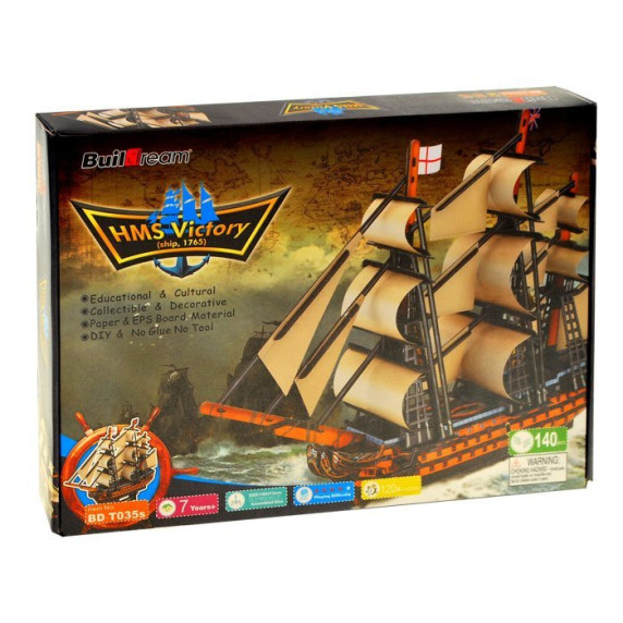 3D puzzle VICTORY hajó HMS haditengerészeti hajó Inlea4Fun ZA1785 - 140 darabos