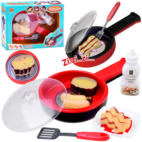 Játék serpenyő hang- és fényeffektekkel Inlea4Fun MINI KITCHEN SERIES