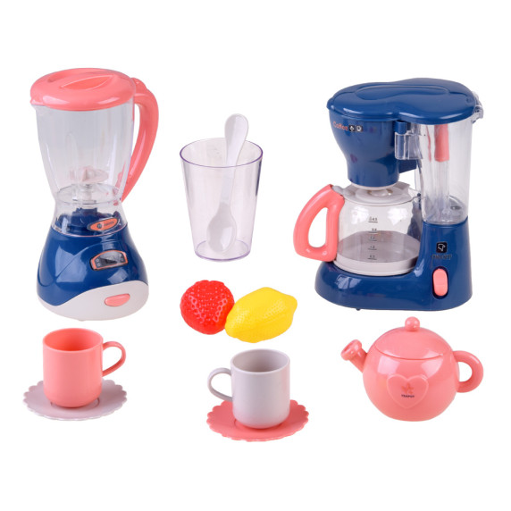 Játék konyhai háztartási gépek turmixgép, kávéfőző teáskészlettel Inlea4Fun APPLIANCE SET