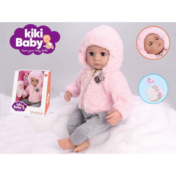 Realistická bábika bábätko s doplnkami 43 cm Inlea4Fun KIKI BABY