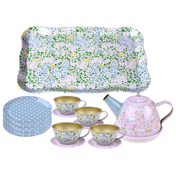 Detská čajová súprava kovová 15 prvkov Inlea4Fun BOUTIQUE TEA SET