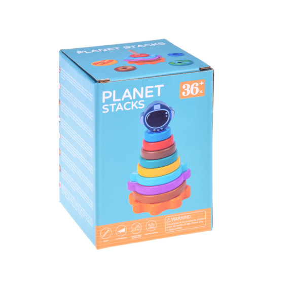 Drevená pyramída Planéty 10 dielikov Inlea4Fun PLANET STACKS