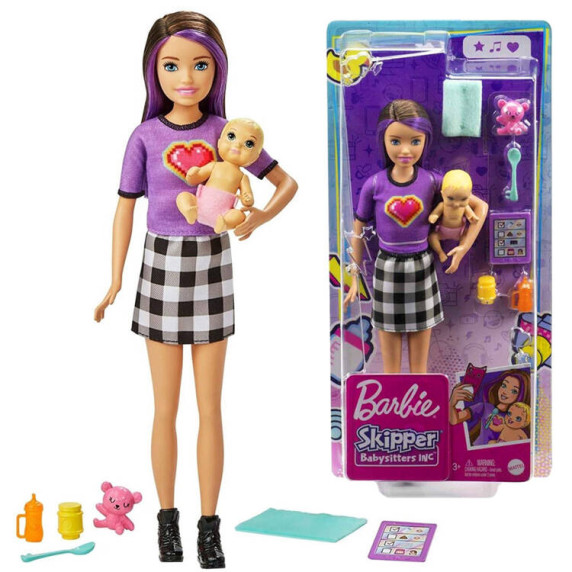 Barbie baba bébiszitter kiegészítőkkel BARBIE Skipper