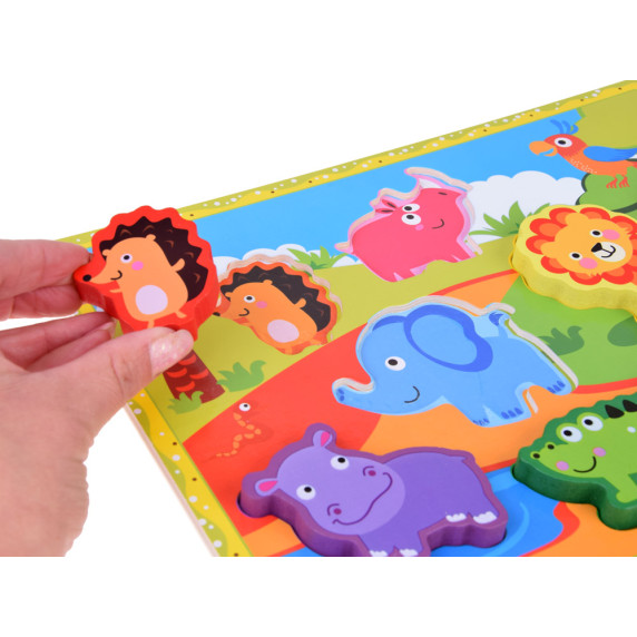 Fa formaberakó puzzle 7 darabos Inlea4Fun - szafari állatok