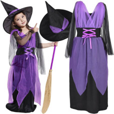 Gyerek jelmez boszorkány Inlea4Fun LOVELY WITCH GIRL méret: M 110-120 cm - 