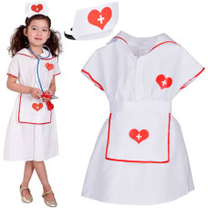 Gyerek jelmez ápoló Inlea4Fun LOVELY NURSE - méret: M 110-120 cm - 