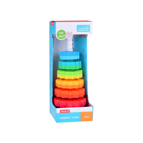 Színes gyűrűpiramis Inlea4Fun RAINBOW TOWER