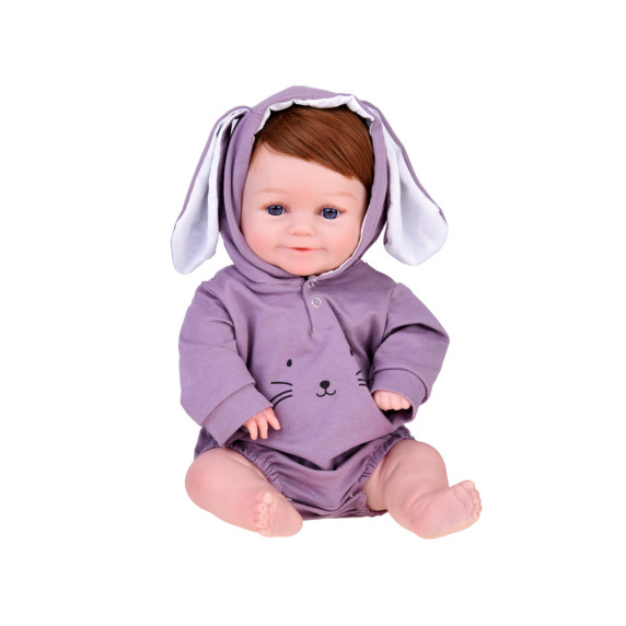 Interaktív játékbaba fiú baba 48 cm Inlea4Fun REBORN DOLLS - Nyuszifülekkel