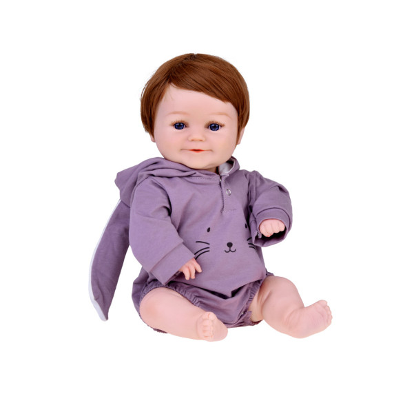 Interaktív játékbaba fiú baba 48 cm Inlea4Fun REBORN DOLLS - Nyuszifülekkel