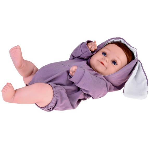 Interaktív játékbaba fiú baba 48 cm Inlea4Fun REBORN DOLLS - Nyuszifülekkel