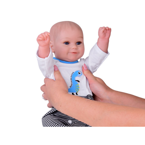 Valósághű játékbaba fiú baba 50 cm Inlea4Fun REBORN DOLLS - Kék/szürke