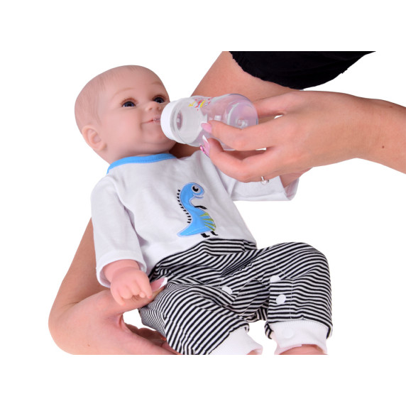 Valósághű játékbaba fiú baba 50 cm Inlea4Fun REBORN DOLLS - Kék/szürke