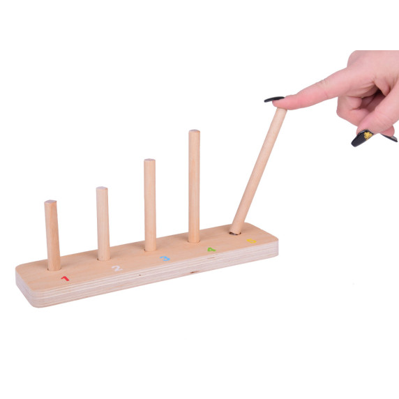 Fa készségfejlesztő piramisblokk játékok Inlea4Fun WOODEN TRAINING AID