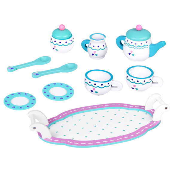 Fa teáskészlet Inlea4Fun TEA SET TRAY ZA5385