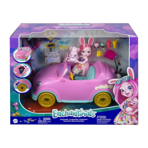 Enchantimals baba  Bree Bunnymobile játékautóval