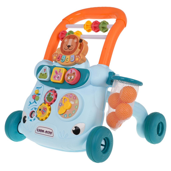 Készségfejlesztő járássegítő Inlea4Fun CARTOON WALKING CAR - kék