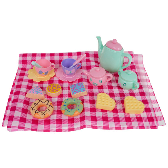 Játék teáskészlet piknikkosárral Inlea4Fun PICNIC SWEET SET