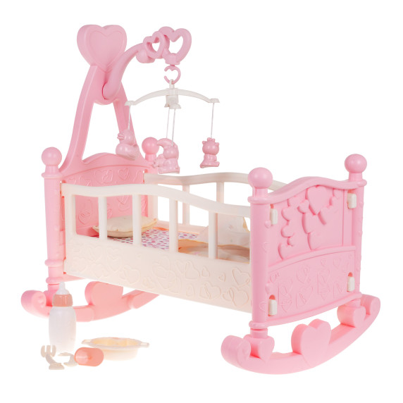 Kolíska pre bábiky s doplnkami Inlea4Fun BABY BED - ružová