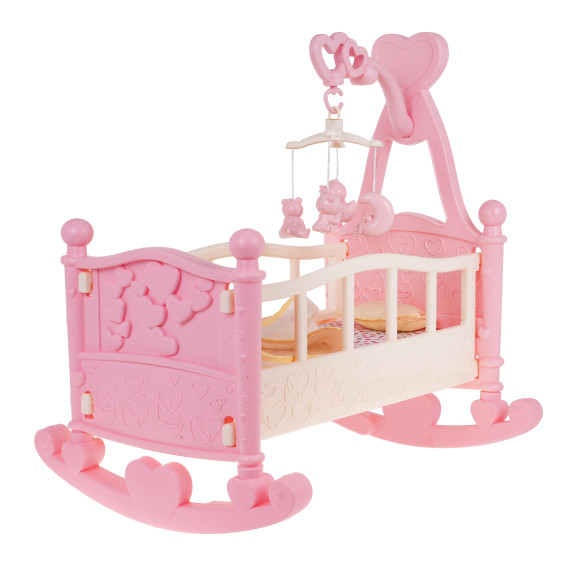 Kolíska pre bábiky s doplnkami Inlea4Fun BABY BED - ružová