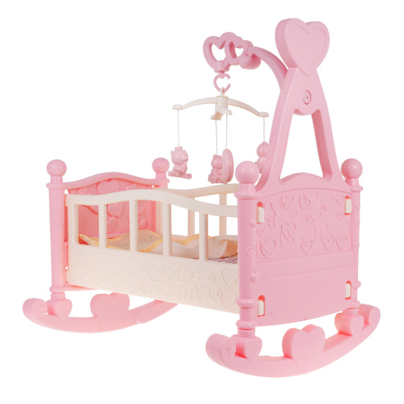 Kolíska pre bábiky s doplnkami Inlea4Fun BABY BED - ružová