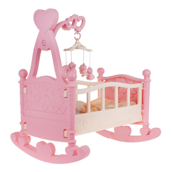 Kolíska pre bábiky s doplnkami Inlea4Fun BABY BED - ružová