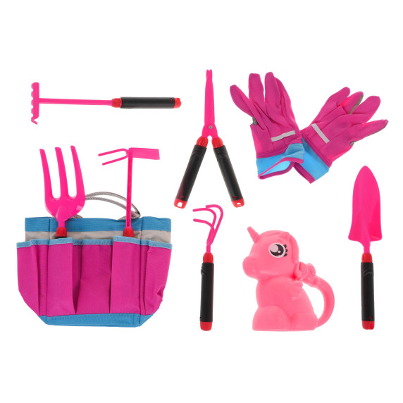 Detské záhradné náradie v taške Inlea4Fun GARDENING TOOLS - ružové