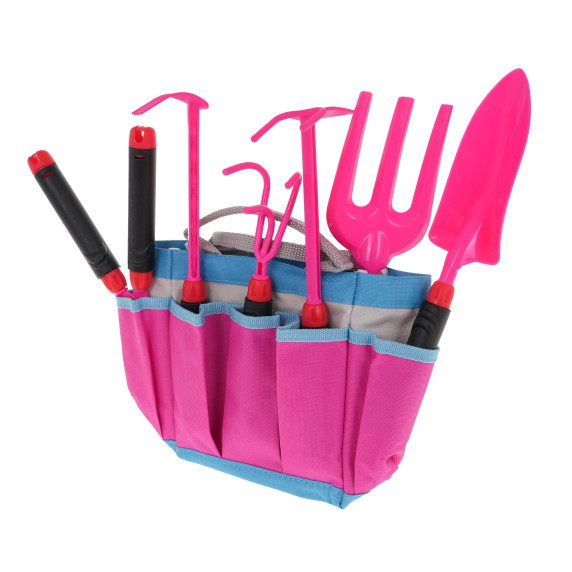 Detské záhradné náradie v taške Inlea4Fun GARDENING TOOLS - ružové