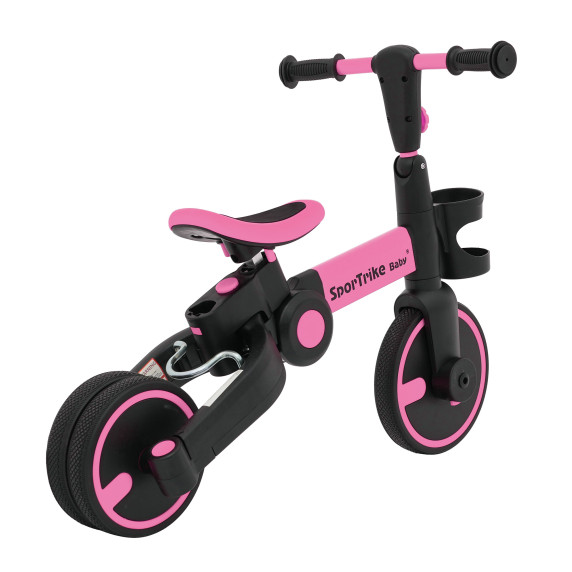 Gyermek tricikli Happy Bike 3in1 - rózsaszín