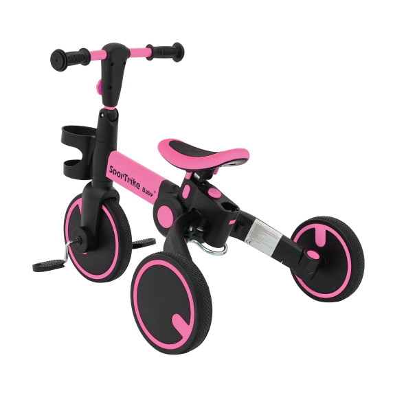 Gyermek tricikli Happy Bike 3in1 - rózsaszín