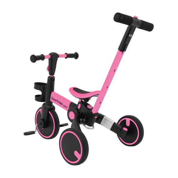 Gyermek tricikli Happy Bike 3in1 - rózsaszín